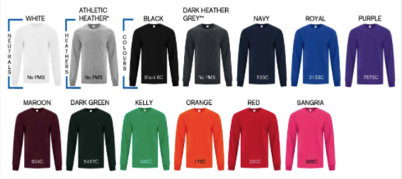 Men's Longsleeve Tee Colors